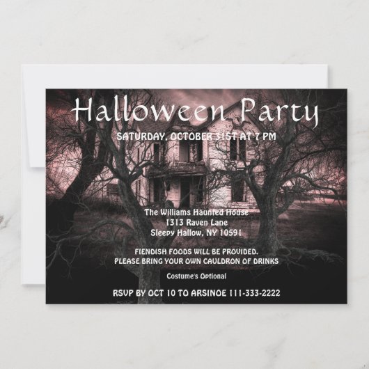 Invitation hantée de la vieille maison Creaky (Devant)