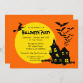 Invitation hantée de partie de Halloween de (Devant / Derrière)