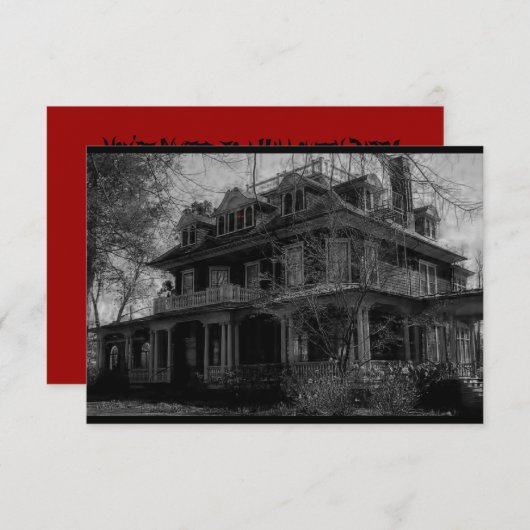 Invitation hantée de partie de manoir (Devant / Derrière)