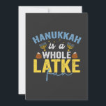 Invitation Hanukkah est tout un latke amusant Funny Jewish Ch<br><div class="desc">amusant, hanukkah, chanukah, cadeau, anniversaire, latke, juif, fête, ménorah, toupie</div>