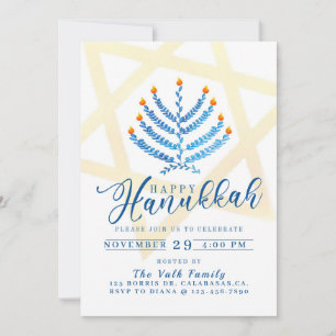 Invitation Hanukkah, Fête de Hanukkah, Fête Juive