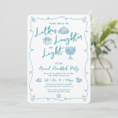 Invitation Hanukkah Latke Laughter Light Fun Whimsical Party (Debout devant)