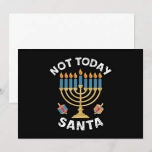 Invitation Hanukkah Pas aujourd'hui Santa Juif Chanukah