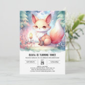 Invitation Happable Printable Fox Anniversaire numérique (Debout devant)