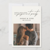 Invitation Happily Ever After 2 Photo Cream Engagement Party (Devant)
