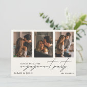 Invitation Happily Ever After 4 Photo Cream Engagement Party (Debout devant)
