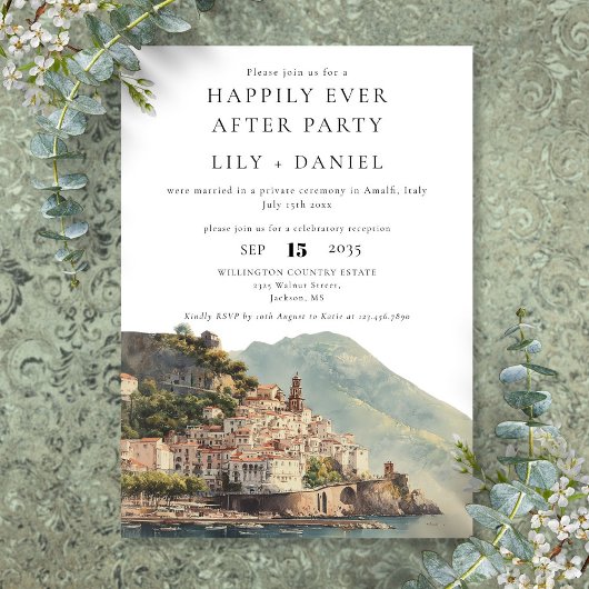 Invitation Happily Ever After Amalfi Italy Wedding