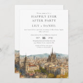 Invitation Happily Ever After Barcelona Wedding (Devant / Derrière)