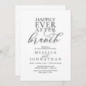 Invitation Happily Ever After Brunch, Modern Classy Wedding (Devant / Derrière)
