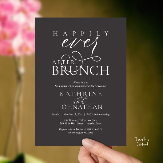 Invitation Happily Ever After Brunch Post Wedding Elopement