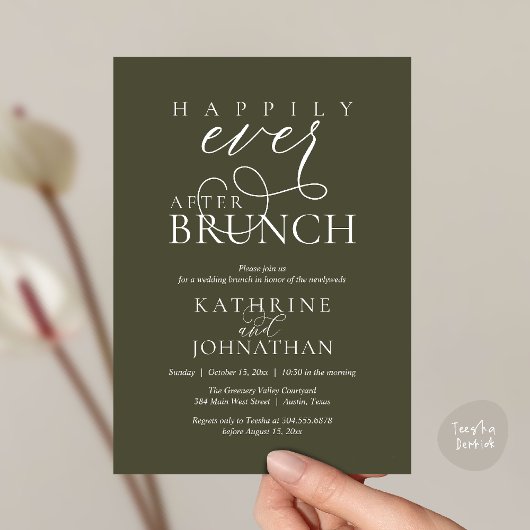 Invitation Happily Ever After Brunch Post Wedding Elopement