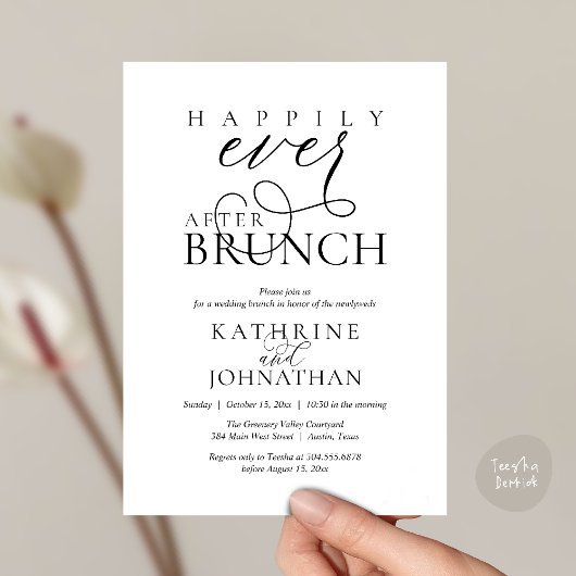Invitation Happily Ever After Brunch Post Wedding Elopement