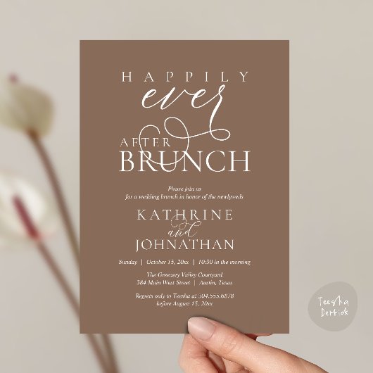 Invitation Happily Ever After Brunch Post Wedding Elopement