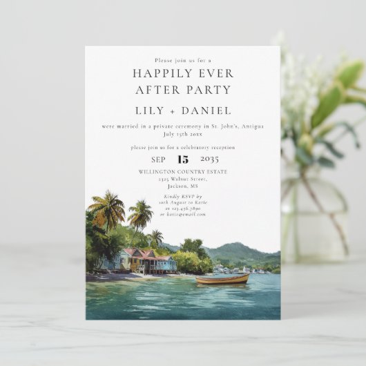 Invitation Happily Ever After Caribbean Photo Wedding (Debout devant)