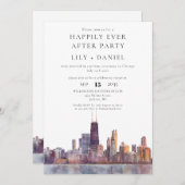 Invitation Happily Ever After Chicago Wedding (Devant / Derrière)