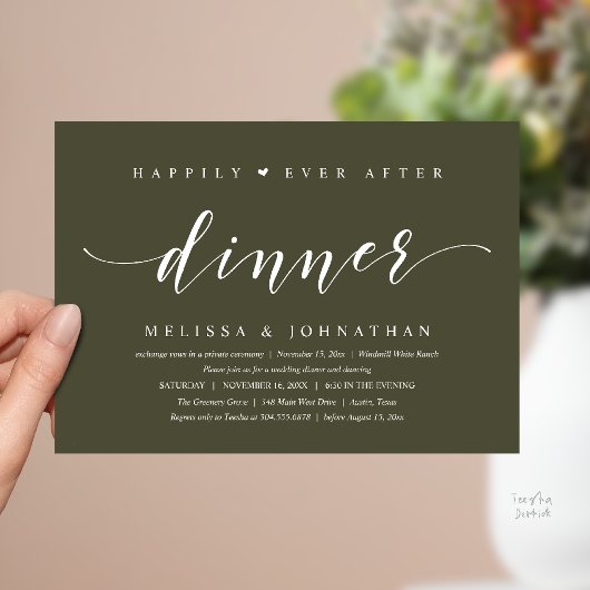 Invitation Happily Ever After Dinner, Modern Minimalist
