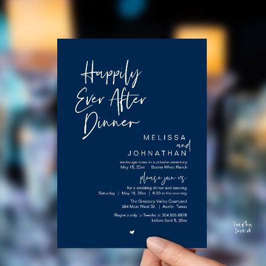 Invitation Happily Ever After Dinner Modern Wedding Party