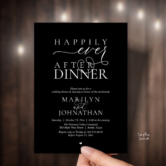 Invitation Happily Ever After Dinner Modern Wedding Reception