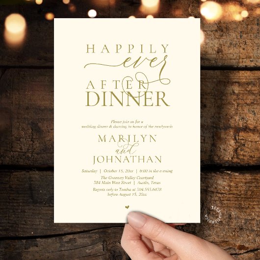 Invitation Happily Ever After Dinner Modern Wedding Reception
