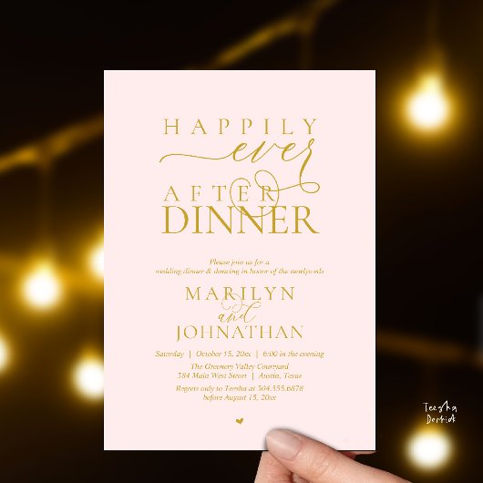 Invitation Happily Ever After Dinner Modern Wedding Reception