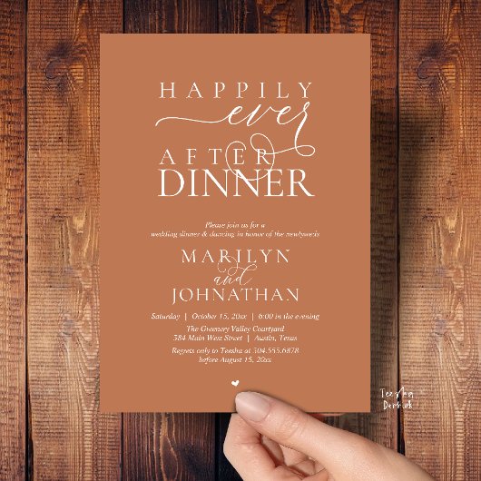 Invitation Happily Ever After Dinner Modern Wedding Reception