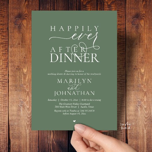 Invitation Happily Ever After Dinner Modern Wedding Reception