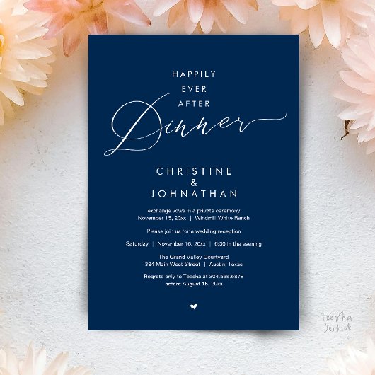 Invitation Happily Ever After Dinner Modern Wedding Reception