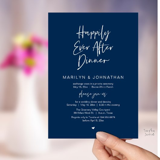 Invitation Happily Ever After Dinner Modern Wedding Reception