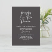 Invitation Happily Ever After Dinner Modern Wedding Reception (Debout devant)
