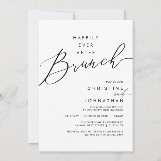 Invitation Happily Ever After Dinner Wedding Reception Dinner (Devant)