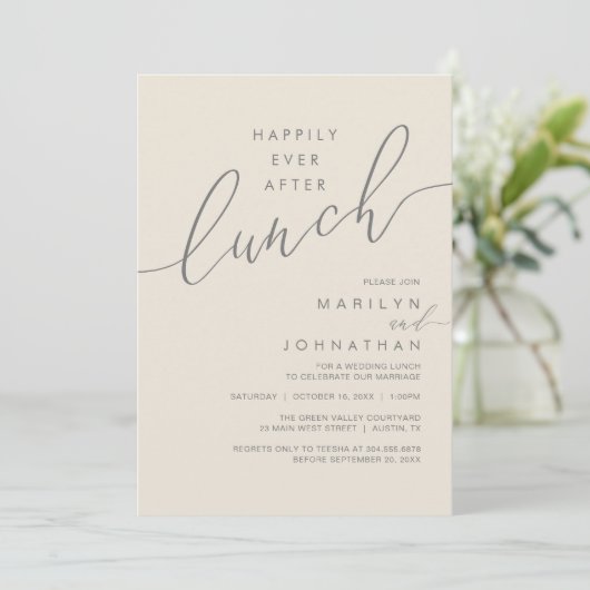 Invitation Happily Ever After Dinner Wedding Reception Dinner (Debout devant)
