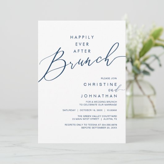Invitation Happily Ever After Dinner Wedding Reception Dinner (Debout devant)
