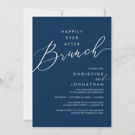 Invitation Happily Ever After Dinner Wedding Reception Dinner (Devant)