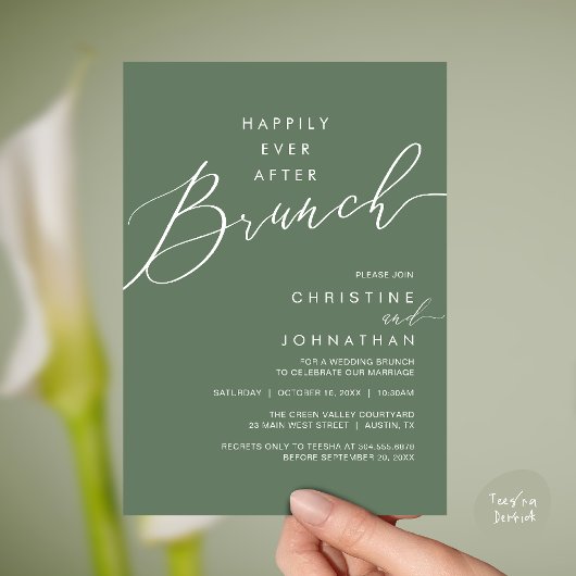 Invitation Happily Ever After Dinner Wedding Reception Dinner