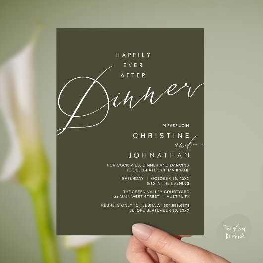 Invitation Happily Ever After Dinner Wedding Reception Dinner