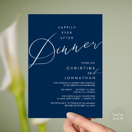 Invitation Happily Ever After Dinner Wedding Reception Dinner