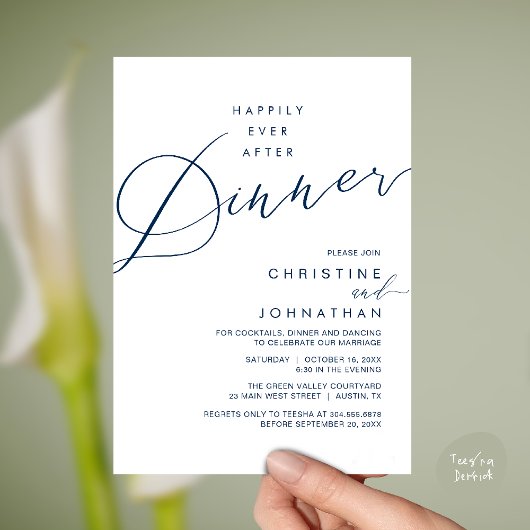 Invitation Happily Ever After Dinner Wedding Reception Dinner