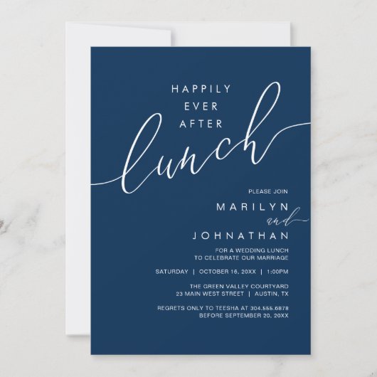 Invitation Happily Ever After Dinner Wedding Reception Dinner (Devant)