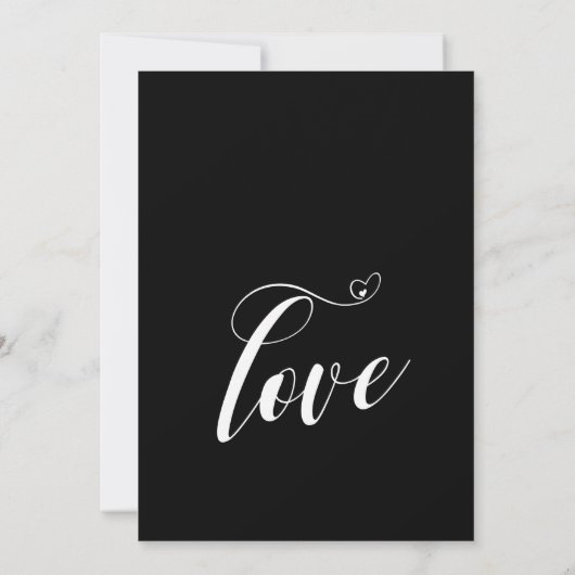 Invitation Happily Ever After Hearts Script Noir Réception (Dos)