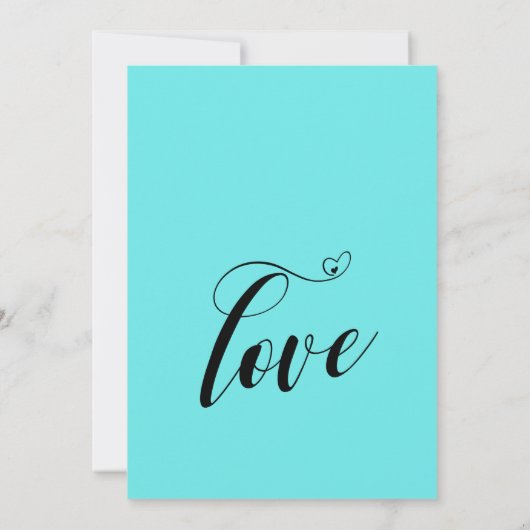 Invitation Happily Ever After Hearts Script Réception Aqua (Dos)