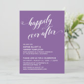 Invitation Happily Ever After Hearts Script Réception Violet (Debout devant)