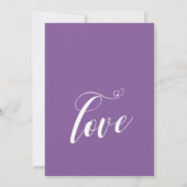 Invitation Happily Ever After Hearts Script Réception Violet (Dos)