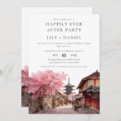 Invitation Happily Ever After Kyoto Japan Wedding (Devant / Derrière)
