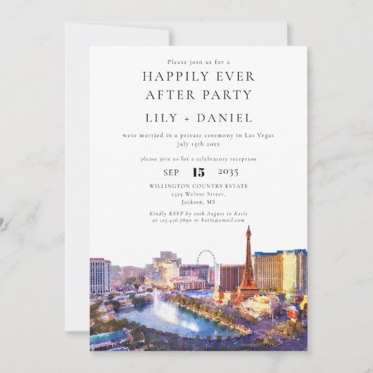 Invitation Happily Ever After Las Vegas Wedding (Devant)