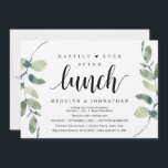 Invitation Happily Ever After Lunch, Greenery Rustic Wedding<br><div class="desc">Celebrate the magical afternoon, after “I do” with this sophisticated and romantic post wedding lunch invitation — perfect for honoring the couple as they continues their big day celebration. Design Highlights, Modern minimalist aesthetic with bold serif typography and flowing script, “Happily ever after lunch” headline sets a dreamy, timeless tone,...</div>