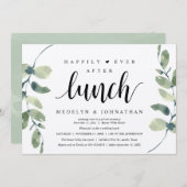 Invitation Happily Ever After Lunch, Greenery Rustic Wedding  (Devant / Derrière)