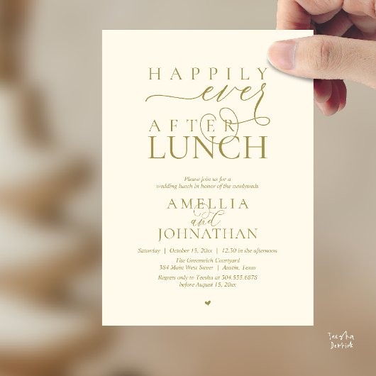 Invitation Happily Ever After Lunch Modern Wedding Elopement