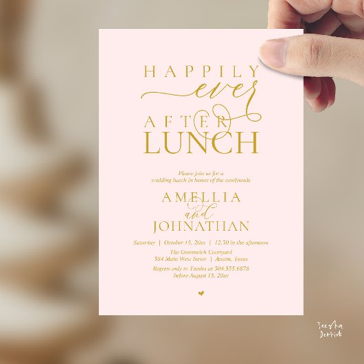 Invitation Happily Ever After Lunch Modern Wedding Elopement