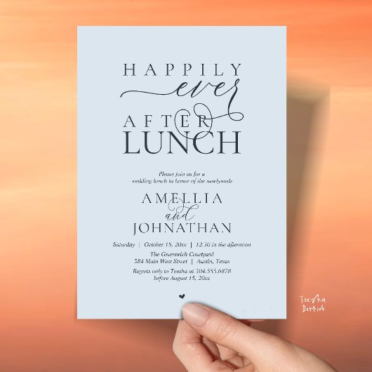 Invitation Happily Ever After Lunch Modern Wedding Elopement