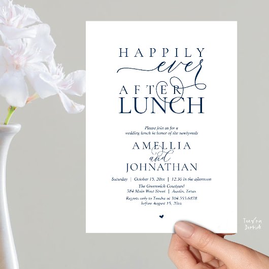 Invitation Happily Ever After Lunch Modern Wedding Elopement